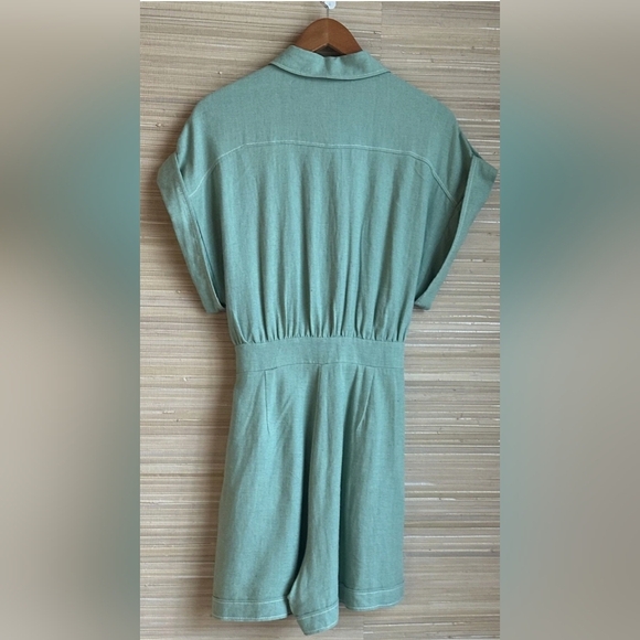 Zara Green Button-Down Romper - Picture 2 of 3